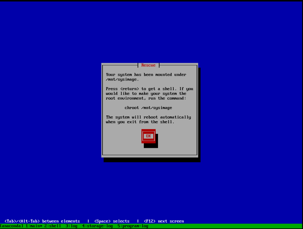 CentOS chroot /mnt/sysimage