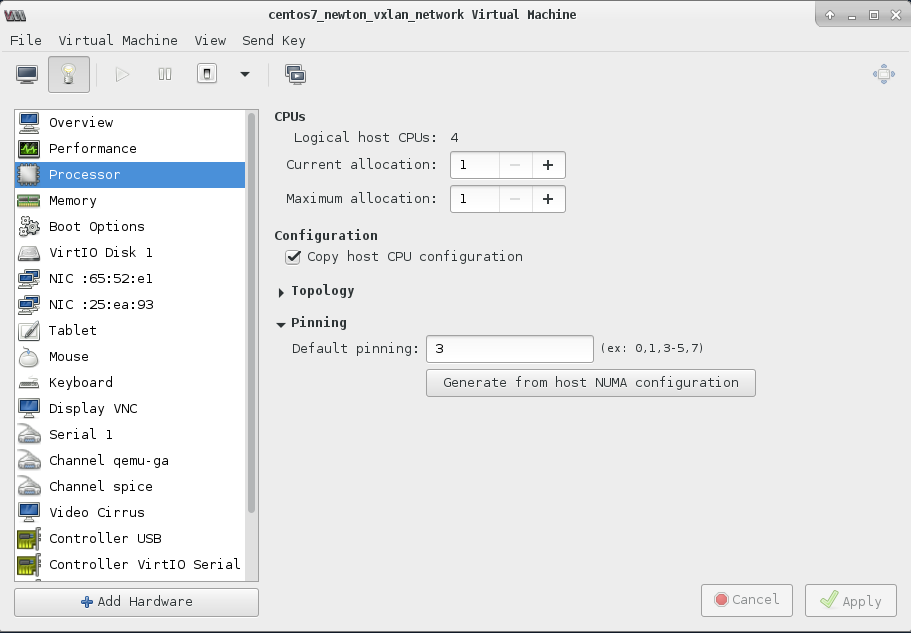 cpu pinning network node openstack kvm installation