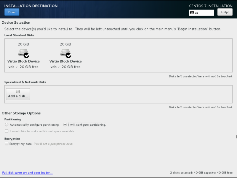 centos 7 disk partitioning
